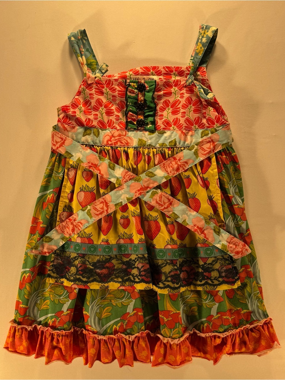 Matilda Jane Pink & Red Floral and Strawberry Dress